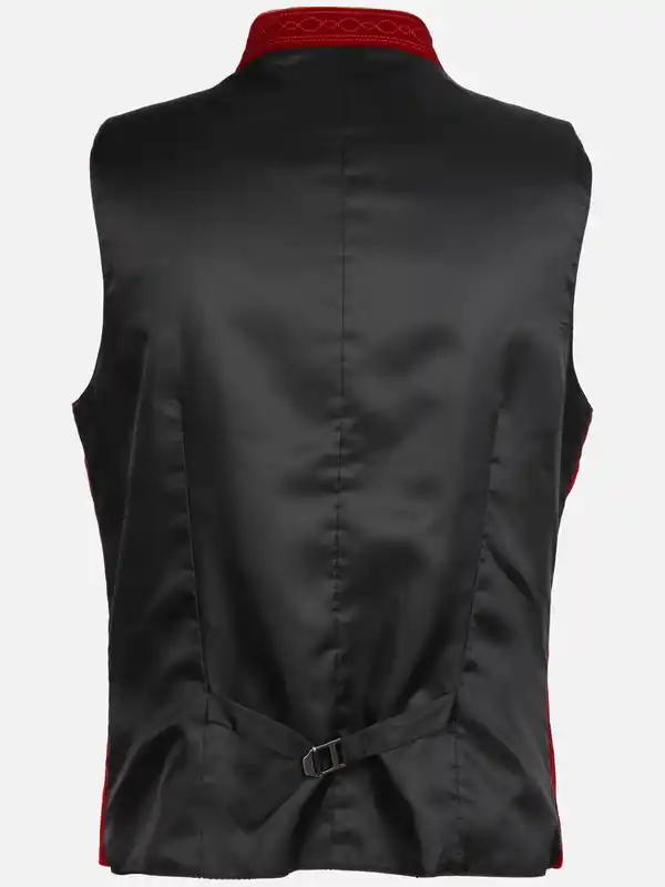 Bild 2 von Herren Samt Trachtenweste mit Stickerei Rot