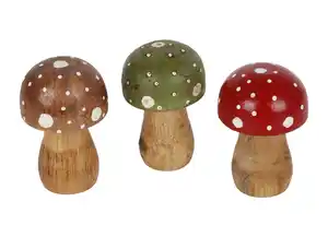 Kleiner Deko-Fliegenpilz aus Mangoholz 7,5cm