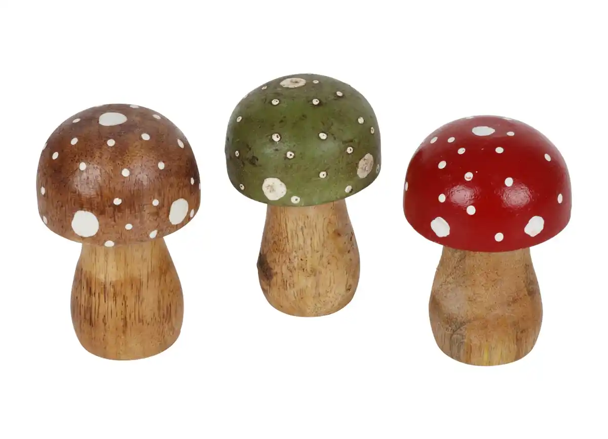 Bild 1 von Kleiner Deko-Fliegenpilz aus Mangoholz 7,5cm