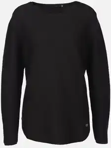 Damen Strukturpullover Schwarz