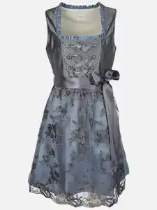 Damen Dirndl mit Spitzenschürze Blau