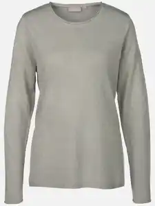 Damen basic Pullover "Cashmere Like" Silber