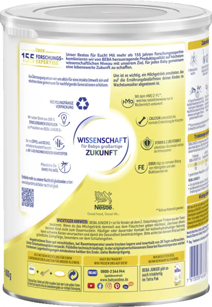 Bild 2 von BEBA Kindermilch 2+ ab dem 2. Geburtstag, 800 g