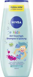 NIVEA KIDS 3in1 Duschgel Shampoo & Spülung Magischer Apfelduft, 250 ml