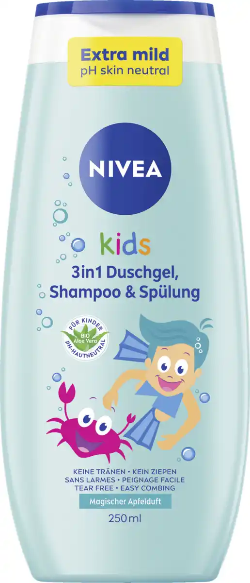 Bild 1 von NIVEA KIDS 3in1 Duschgel Shampoo & Spülung Magischer Apfelduft, 250 ml