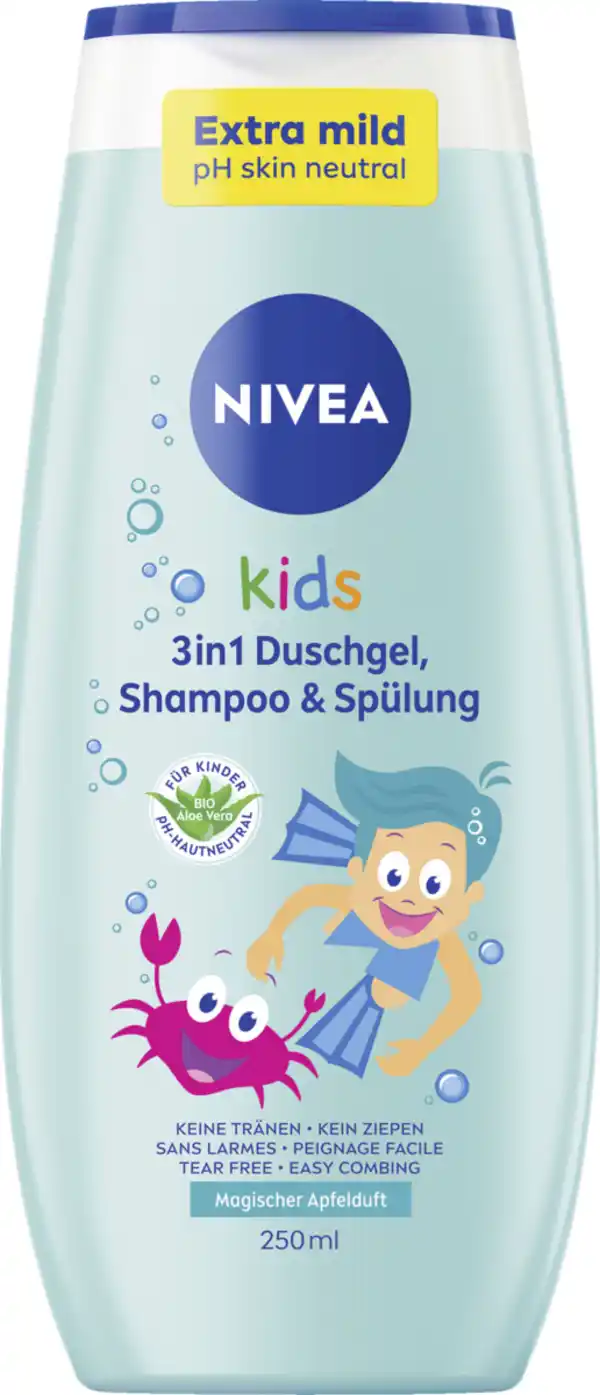 Bild 1 von NIVEA KIDS 3in1 Duschgel Shampoo & Spülung Magischer Apfelduft, 250 ml
