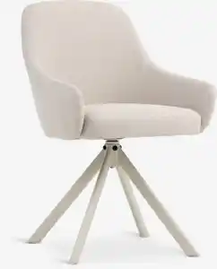 Esszimmerstuhl ROSTRUP drehbar beige Stoff