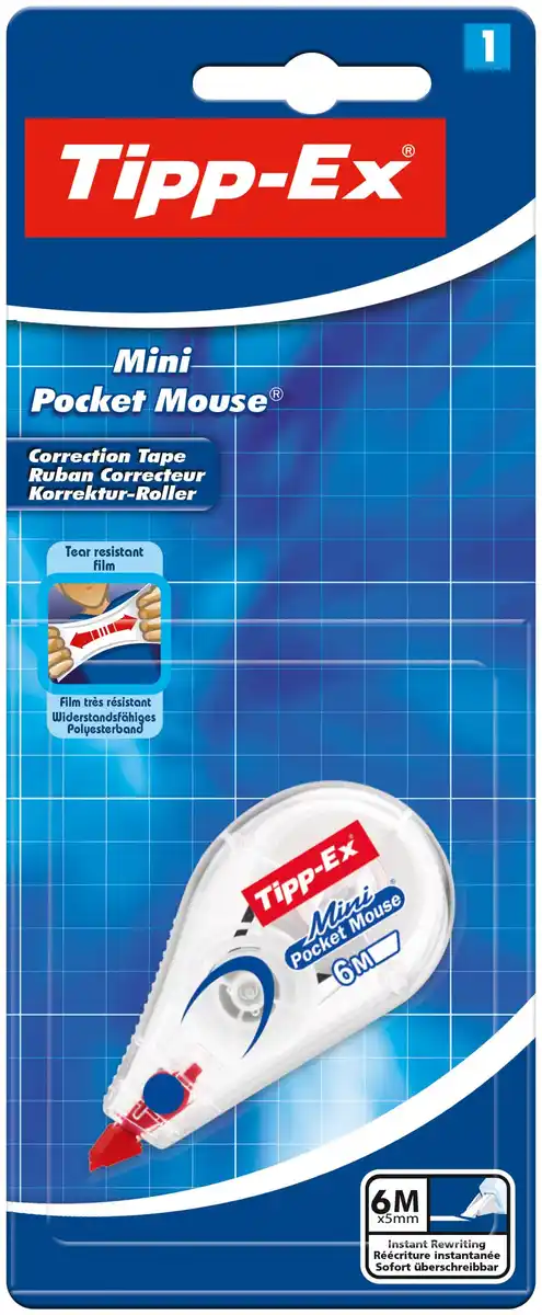Bild 1 von Tipp-Ex Mini Pocket Mouse Korrekturroller - 6 m x 5 mm, 1er Pack, 0 wei