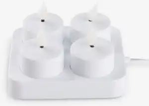 LED-Teelichter JANSSON m/Ladegerät+Fernbedienung