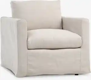 Sessel LYNGAA beige abnehmbarer Bezug beige Stoff