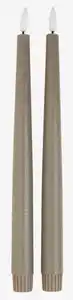 LED-Kerze GUDMUND H29cm grau 2Stk/Pck