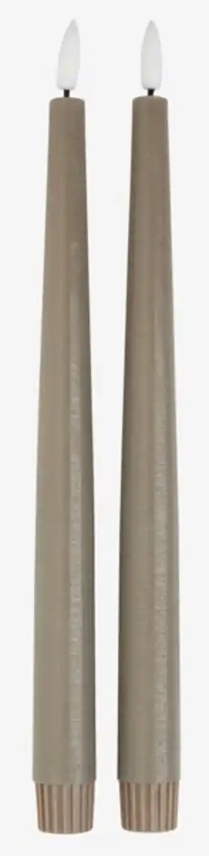 Bild 1 von LED-Kerze GUDMUND H29cm grau 2Stk/Pck