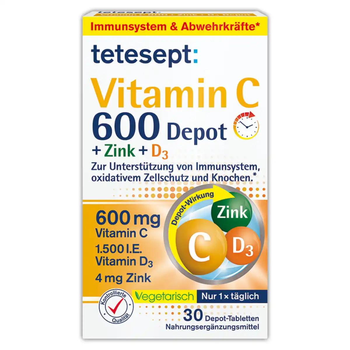 Bild 1 von Tetesept Vitamin C 600 Depot + Zink + D3