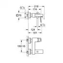 Bild 2 von GROHE Wannenarmatur »Eurocube«, Metall, glänzend, ½"