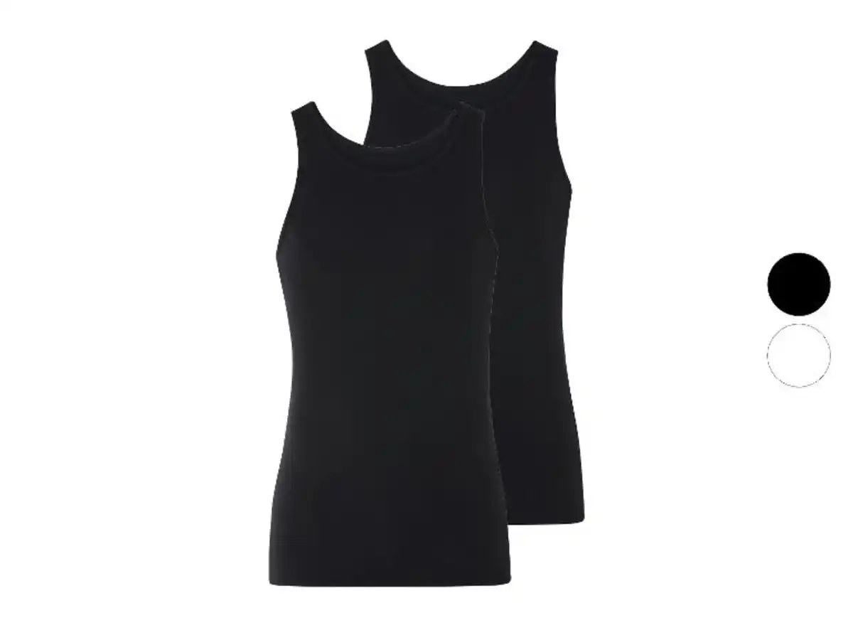 Bild 1 von esmara Men Herren Achselhemden, 2 Stück, in Feinripp-Qualität