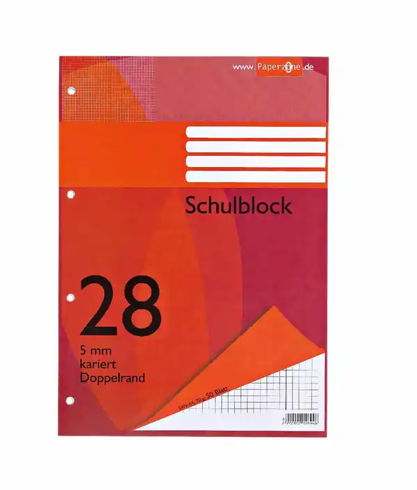 Bild 1 von PAPERZONE Schulblock A4 Lineatur 28 50 Blatt, 1 Stk