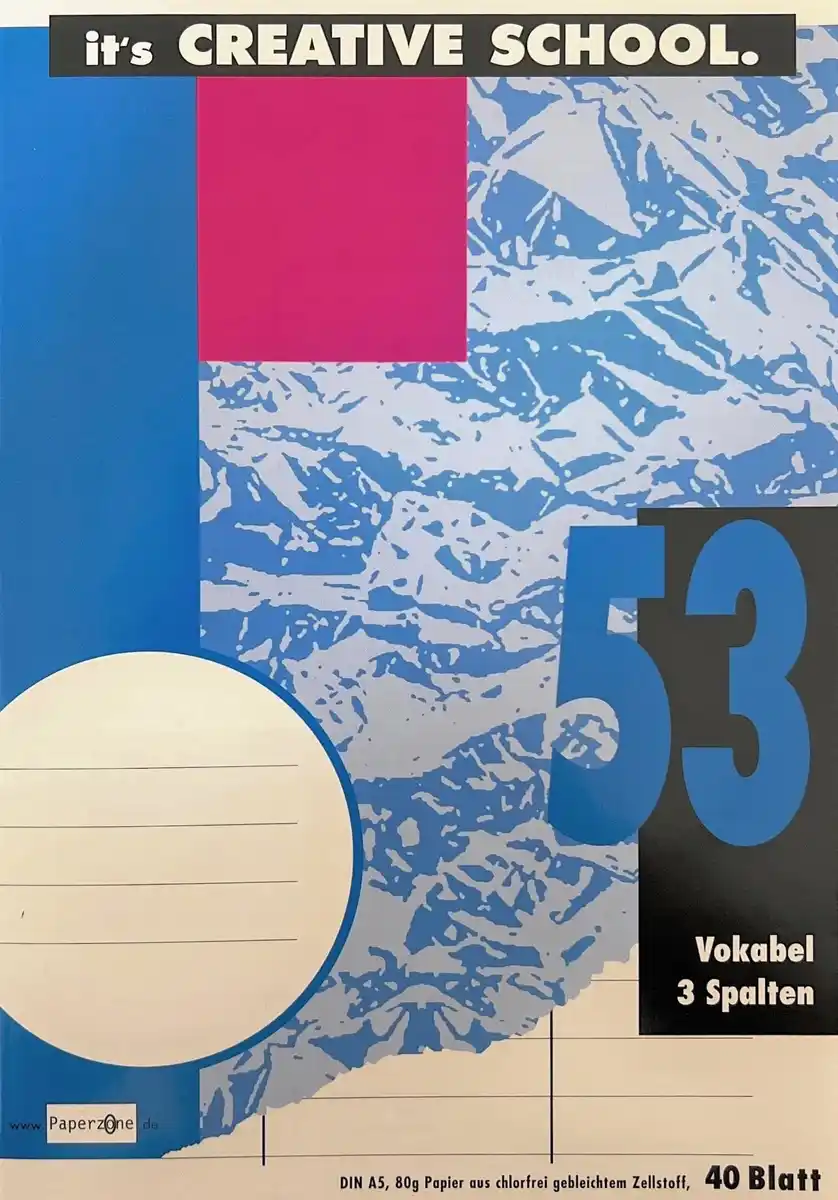 Bild 1 von PAPERZONE Vokabelheft A5 3 Spalten 40 Blatt, 1 Stk