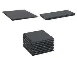 SILVERCREST® Schiefer-Servierplatten / Untersetzer, mit Antirutsch-Füße