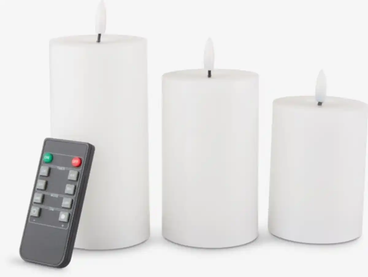 Bild 1 von LED-Stumpenkerze EIDE 3Stk/Pck m/Ferndbedienung