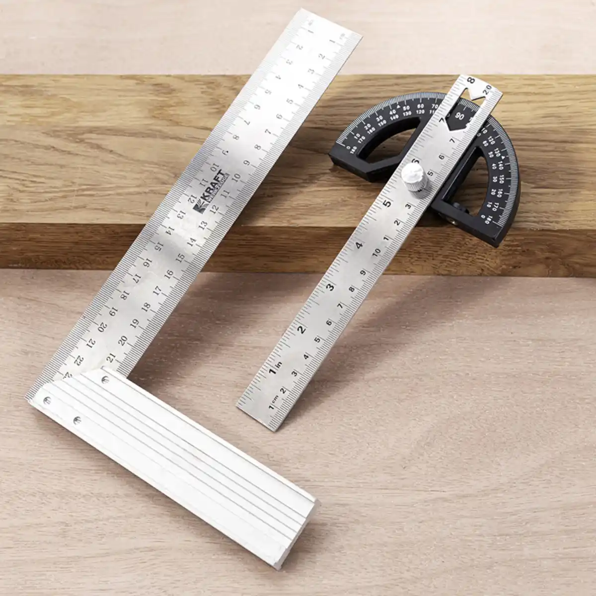 Bild 1 von Kraft Werkzeuge Winkellineal und Messgerät 2er-Set