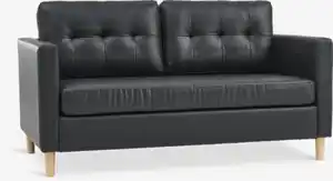 Sofa FALSLEV 2-Sitzer schwarz Kunstleder