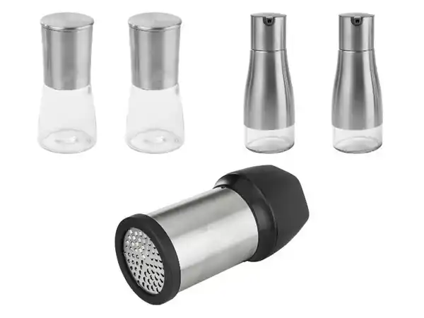 Bild 1 von LIVARNO home Salz-/Pfeffermühlen-Set / Essig-/Ölspender-Set / Reibe