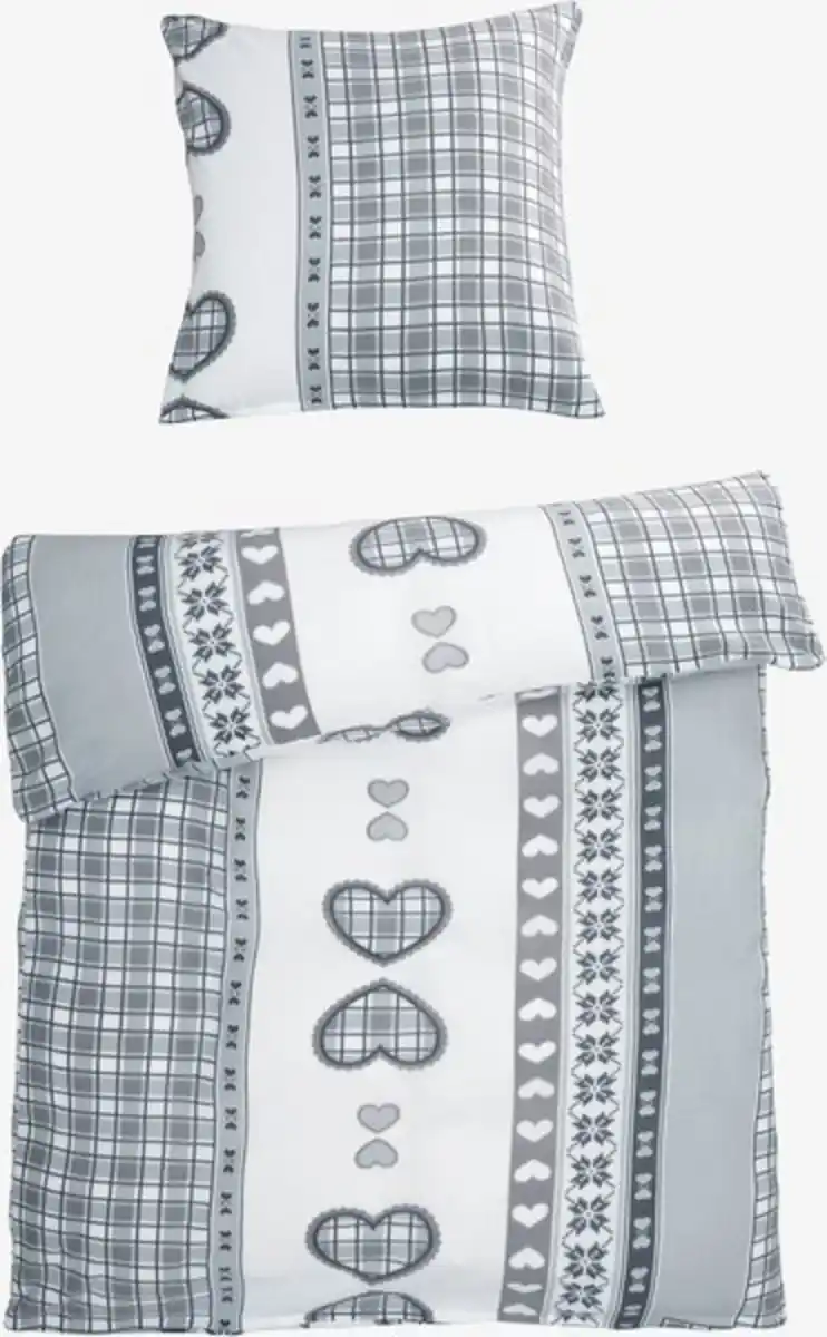 Bild 1 von Fleece-Bettwäsche WINTERHEART 135x200 grau