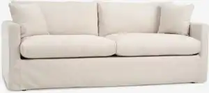 LYNGAA Sofa 3-Sitzer abnehmbarer Bezug beige Stoff