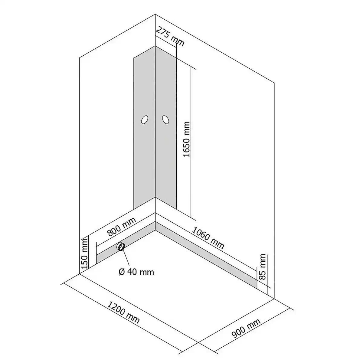 Bild 4 von BREUER Duschkabine »BR100«, BxHxT: 90 x 204 x 120 cm
