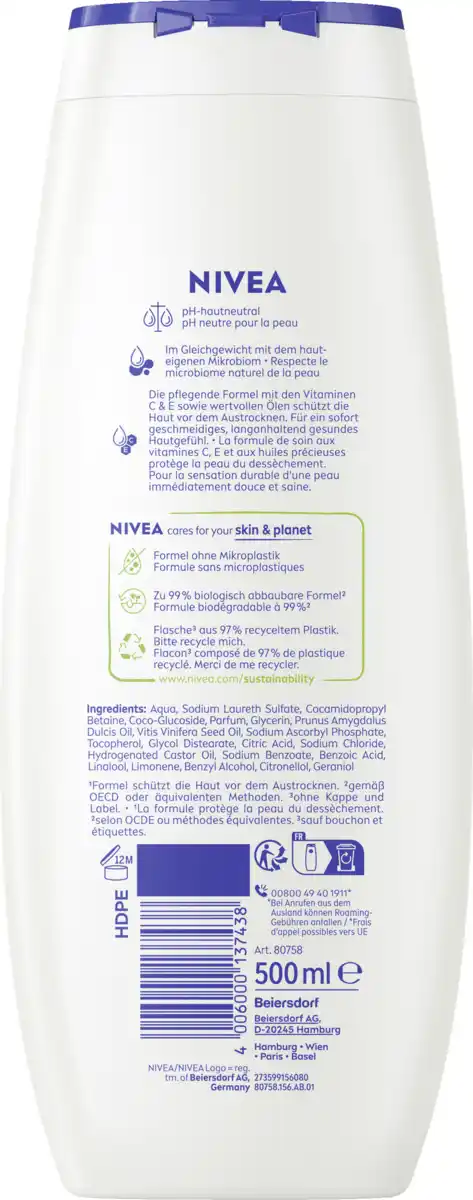 Bild 2 von NIVEA Pflegedusche Creme Soft & almond oil, 500 ml