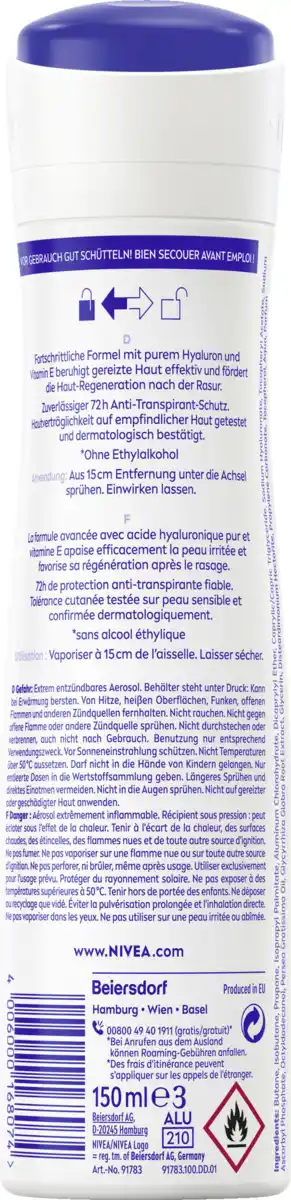 Bild 2 von NIVEA Anti-Transpirant Spray Derma Control Restore, 150 ml