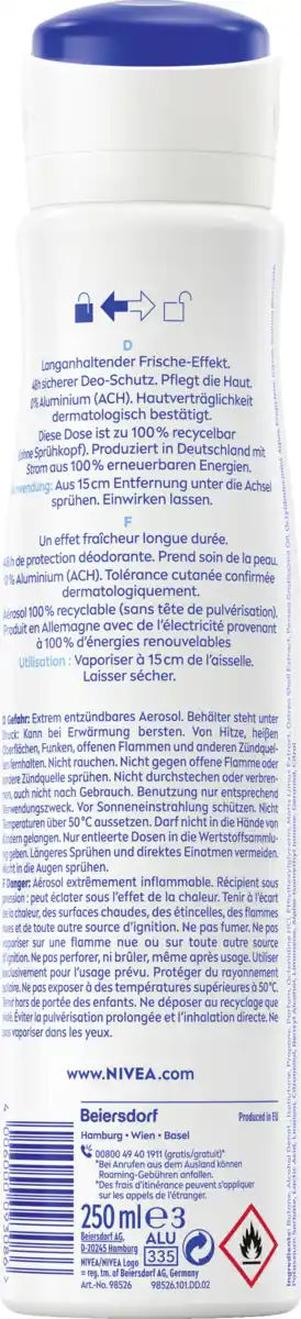 Bild 2 von NIVEA Fresh Natural Deodorant Spray, 250 ml