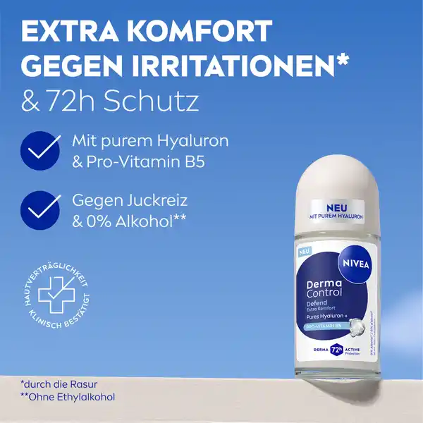 Bild 4 von NIVEA Anti-Transpirant Deoroller Derma Control Defend, 50 ml