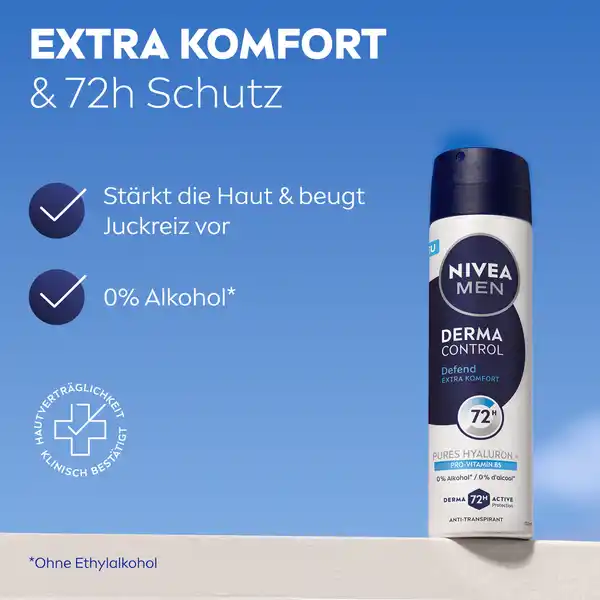Bild 4 von NIVEA MEN Anti-Transpirant Spray Derma Control Defend, 150 ml