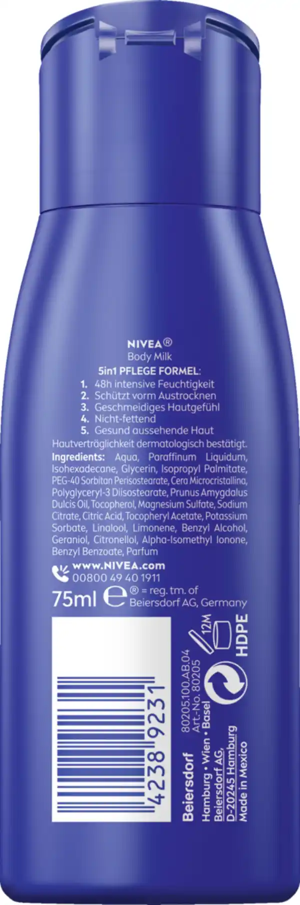 Bild 2 von NIVEA Reichhaltige Body Milk Reisegröße, 75 ml