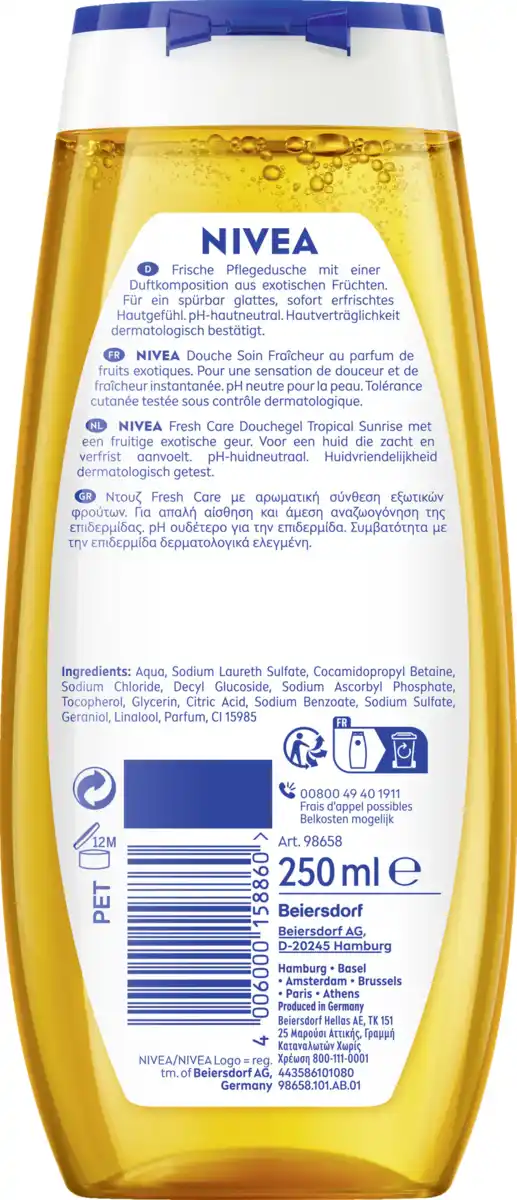 Bild 2 von NIVEA Duschgel Fresh Care Shower Tropical Sunrise, 250 ml