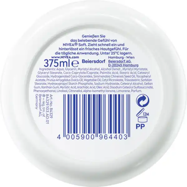 Bild 2 von NIVEA Soft Creme erfrischende Feuchtigkeitscreme, 375 ml