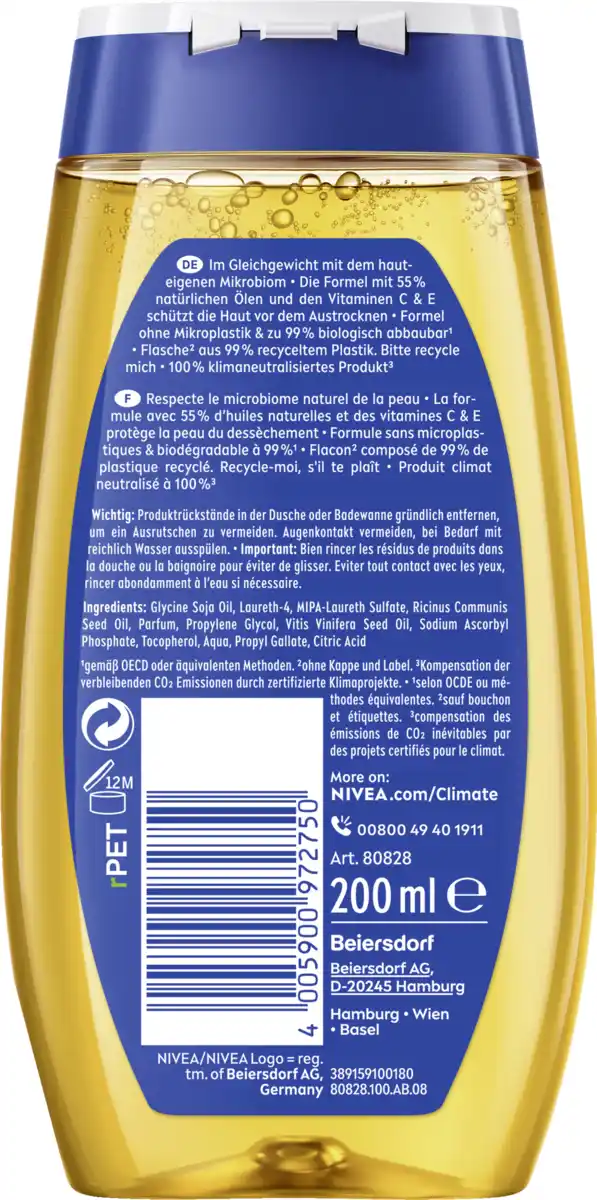Bild 2 von NIVEA Rich Care Shower Oil, 200 ml