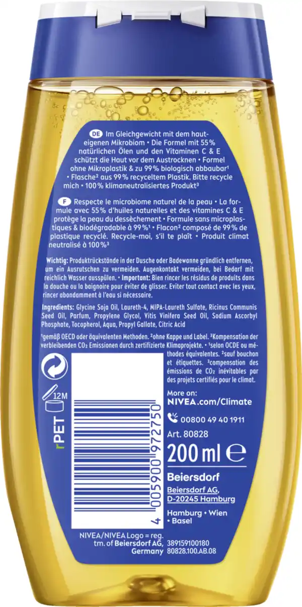 Bild 2 von NIVEA Rich Care Shower Oil, 200 ml