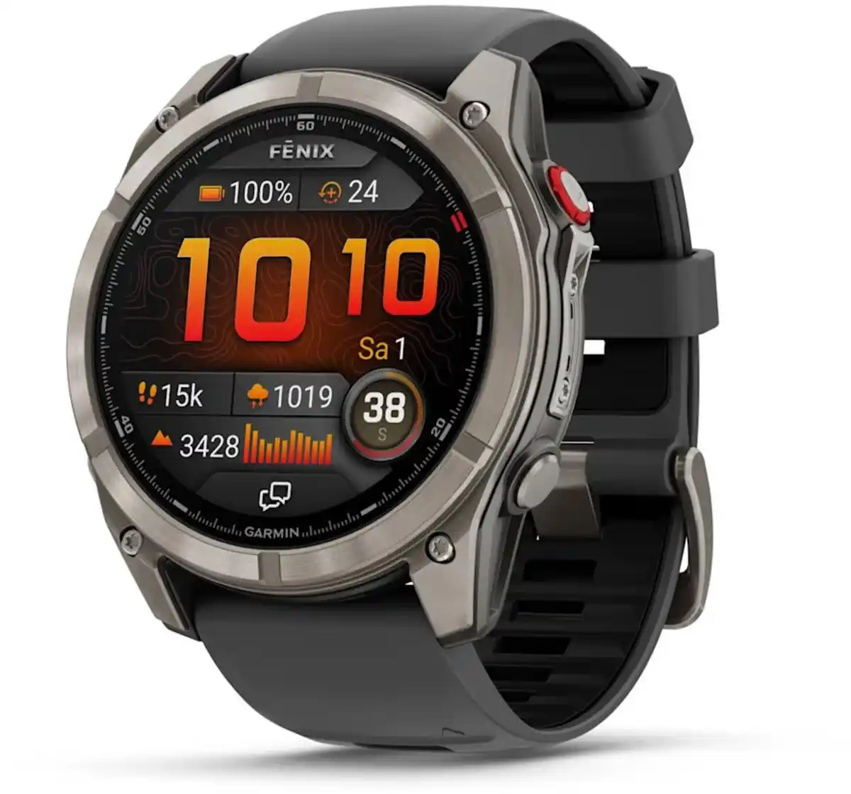 Bild 1 von fenix 8 Pro (51mm) Sportuhr mit QuickFit-Silikon-Armband (26mm) graphit/titan