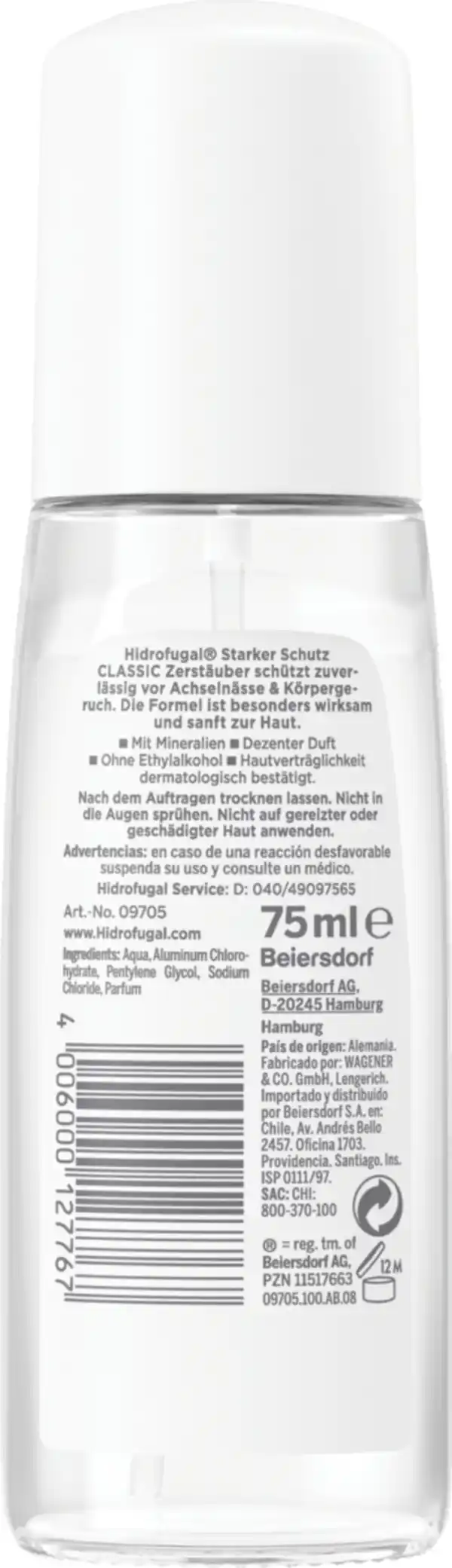 Bild 2 von Hidrofugal Classic Anti-Transpirant Zerstäuber Reisegröße, 75 ml
