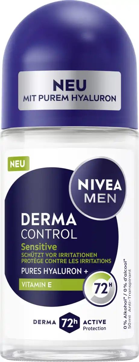 Bild 1 von NIVEA MEN Derma Control Sensitiv Deoroller, 50 ml