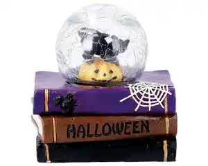 novooo Deko Buch LED Kugel m. Katze 13x12cm