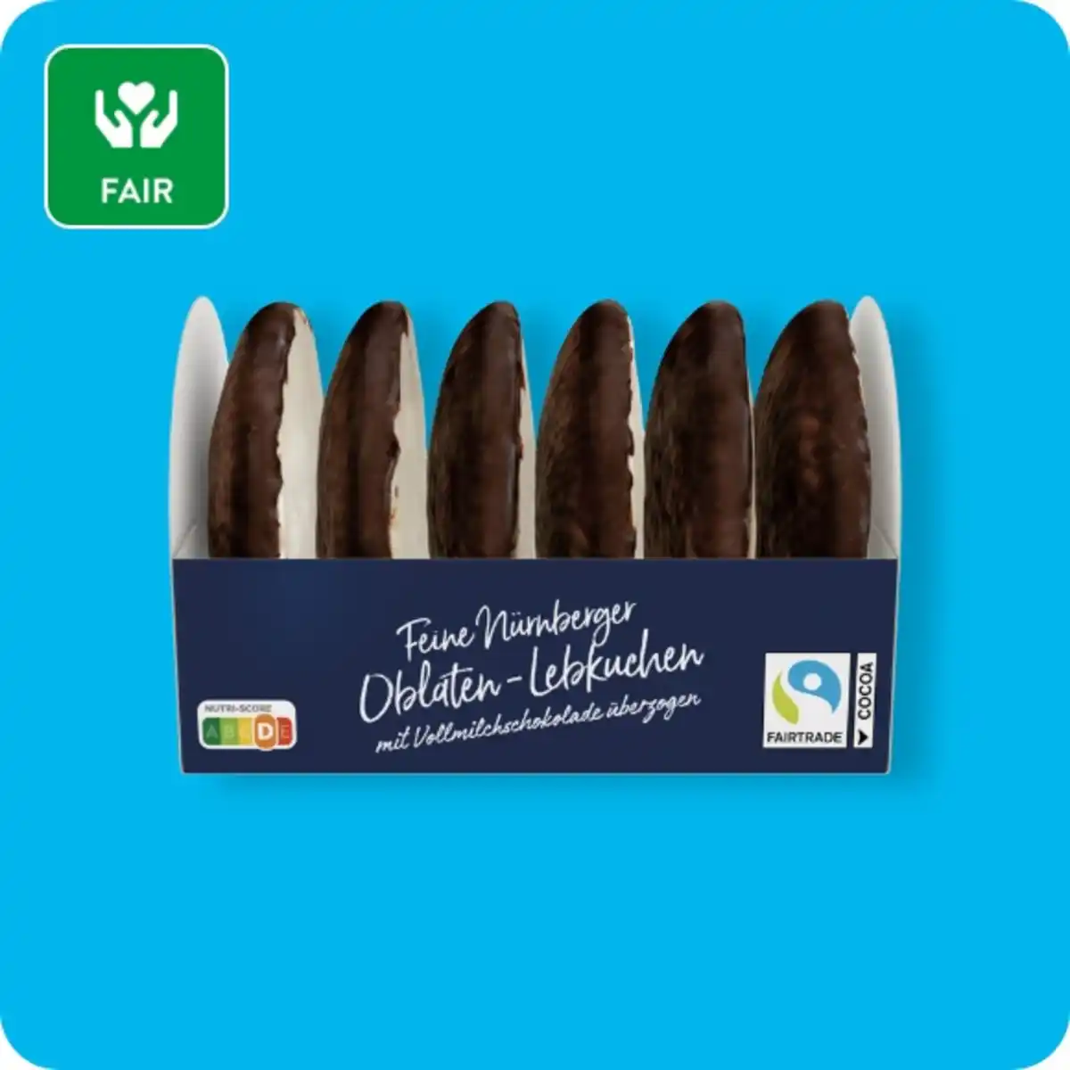 Bild 1 von WINTERTRAUM Feine Nürnberger Oblaten-Lebkuchen, Mit Zartbitterschokolade überzogen oder mit Vollmilchschokolade überzogen