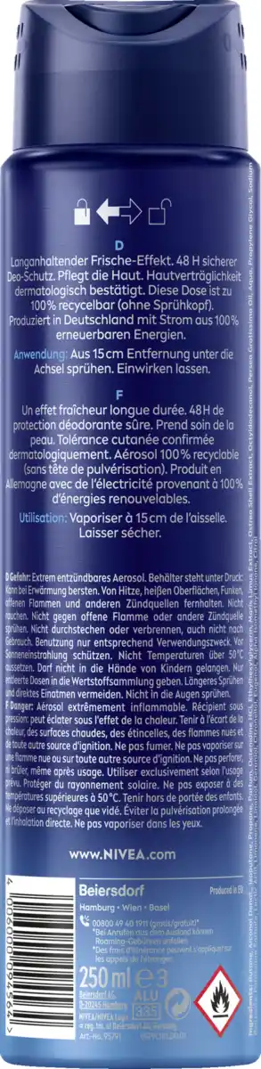 Bild 2 von NIVEA MEN Fresh Active Deodorant Spray, 250 ml