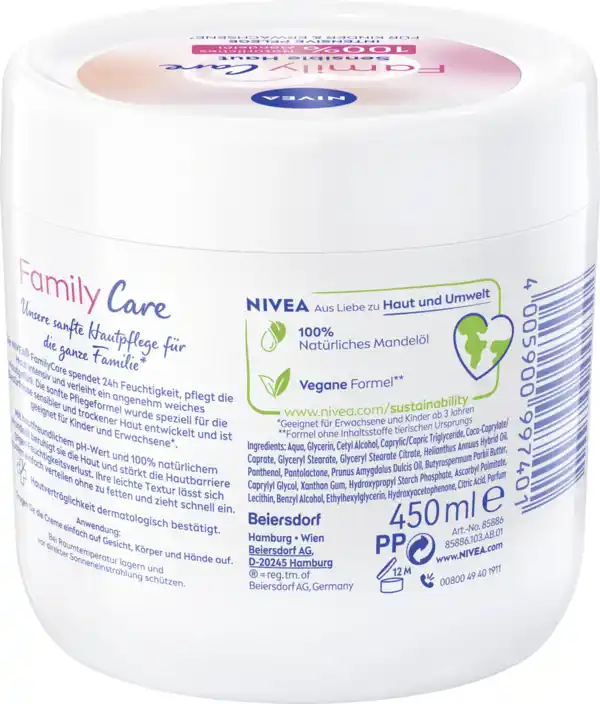 Bild 2 von NIVEA Family Care Creme, 450 ml