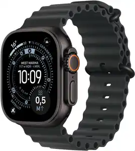 Apple Watch Ultra 3 (49mm) GPS+5G Smartwatch Titan mit Ocean Armband schwarz/schwarz