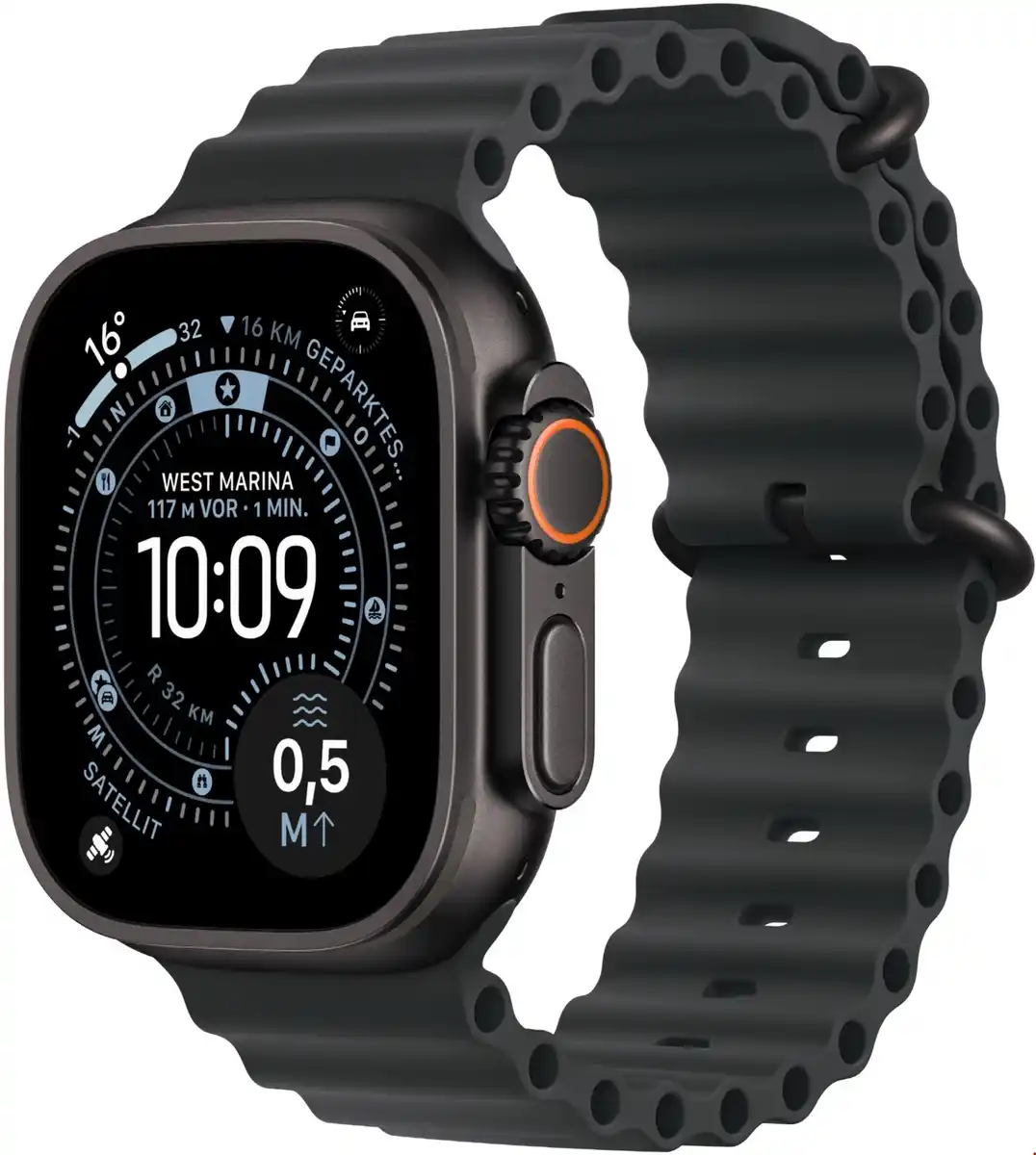 Bild 1 von Apple Watch Ultra 3 (49mm) GPS+5G Smartwatch Titan mit Ocean Armband schwarz/schwarz