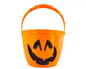 Eimer Kürbis mit LED orange Ø23cm