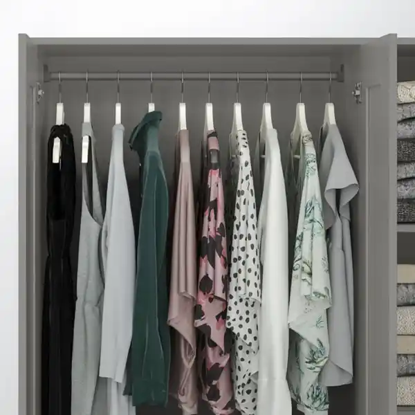 Bild 4 von BRIMNES Kleiderschrank 3-türig, grau, 117x190 cm